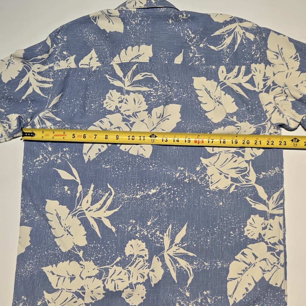 Tommy Bahama 100% Silk Hawaiian Camp Shirt Mens M Blue Floral Aloha Tropical - Picture 7 of 11
